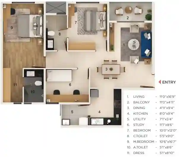 2.5BHK floor plan